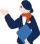 案内する女性
